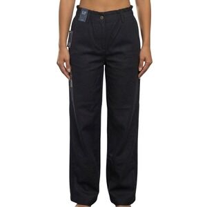 GAP Womens Black Cotton Linen Blend Wide Leg Paperbag Waist Pants GP010050 S NEW